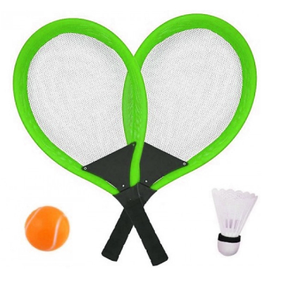 Set 2 Rachete XL Minge, Fluturas, Tenis de Plaja si Badminton 63x28cm