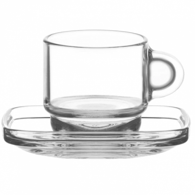 Set 24 Cesti Cafea Ceai 24 Farfurii Sticla Groasa Cozy S2 270ml ARTC
