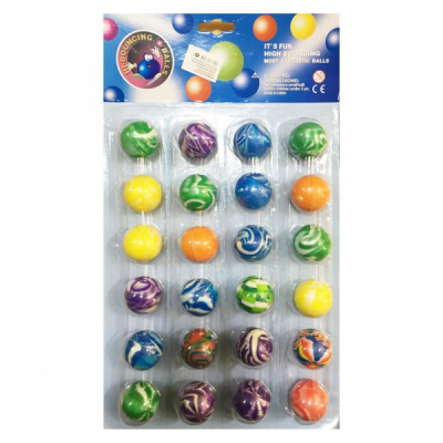 Set 24 Mingi Saritoare 3cm Diverse Culori Bile Hi Bouncing Balls