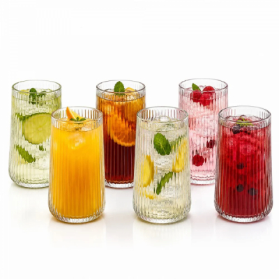 Set 24 Pahare Sticla Long Drinks Limonada, Suc Hawai 400ml CNN54373