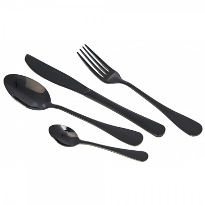 Set 24 tacamuri din otel inoxidabil Negre Zephyr Z1512PVDBBK