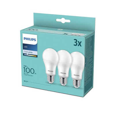 Set 3 Becuri cu LED Philips A67 13W 100W E27 CW 4000K 1521LM MNR9836