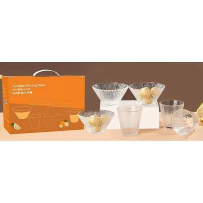 Set 3 Boluri 350ml cu 3 Pahare 250ml Sticla WEI A-16010 DNC66613