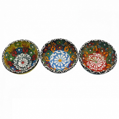 Set 3 Boluri Ceramice Pictate Manual 5cm TK-20894 DNC67337