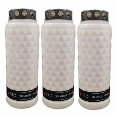 Set 3 Candele 14 zile Premium Line 14D cu Capac 3x336H ALBE DNC