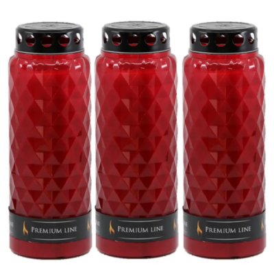 Set 3 Candele 14 zile Premium Line 14D cu Capac 3x336H ROSII DNC