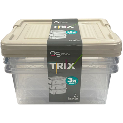 Set 3 caserole dreptunghiulare alimente 3L Trix CNN51441