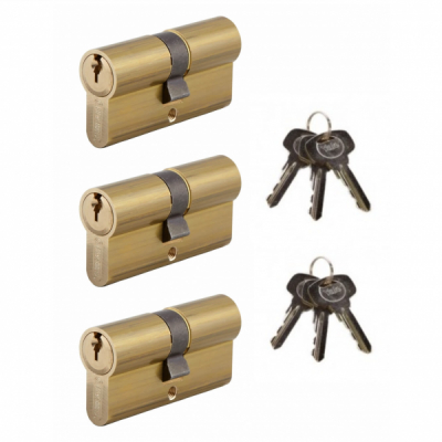 Set 3 Cilindri Siguranta 30×30 auriu Yale 500 6chei frezare MNR9113