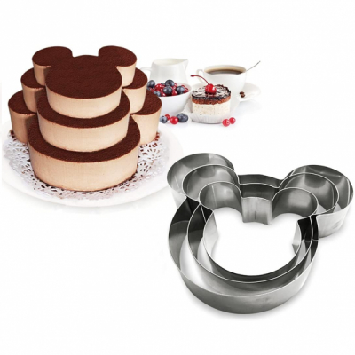 Set 3 Inele Forme INOX Mickey Copt Tort Multietajat 10cm 15cm 20cm