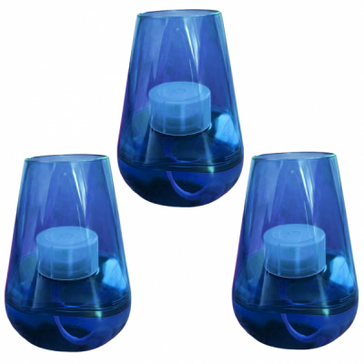 Set 3 Lumanari Candela Lina cu Ceara Lichida 0.24l 3x96 Ore 3x4Zile Blue