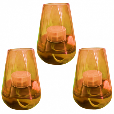 Set 3 Lumanari Candela Lina cu Ceara Lichida 0.24l 3x96 Ore 3x4Zile Orange