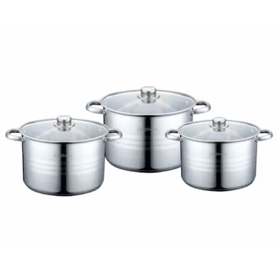 Set 3 oale Inox cu capace Cheffinger CF-SP04