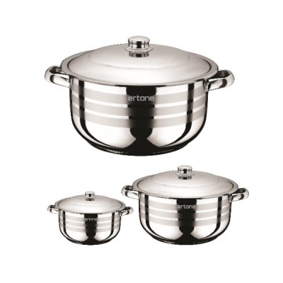 Set 3 Oale Inox Capace Metalice 20/22/24cm 3.2/4.5/6.3L Ertone MN515