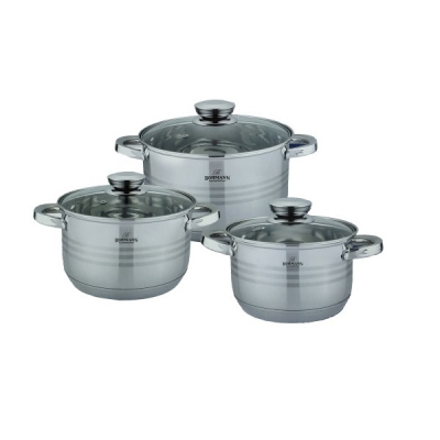 Set 3 Oale Inox Inductie 6 piese 2.9L, 3.9L, 5.1L  Bohmann BH712416