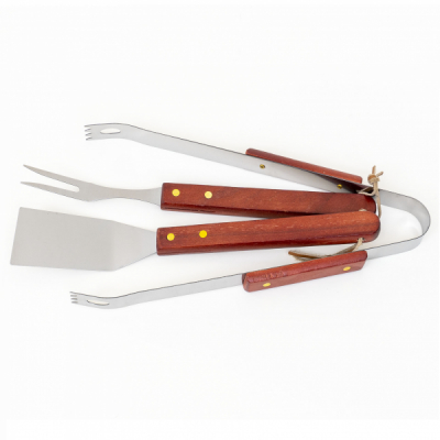 Set 3 piese pentru gratar cu maner din lemn Zilan ZTS8338