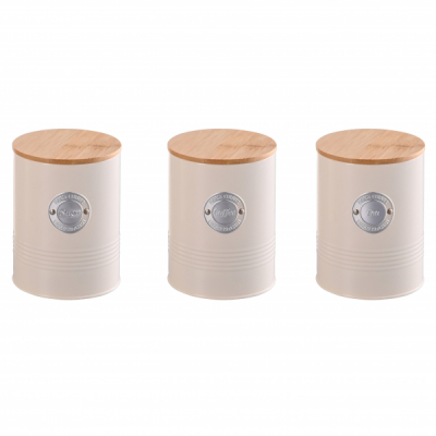 Set 3 recipiente depozitare capac ermetic bambus 11x15.5cm 1.2L Grunberg GR3245 Roz