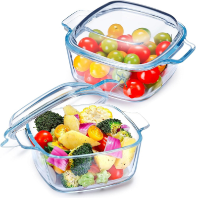 Set 3 Vase cu Capace din Sticla Termorezistenta Grunberg HS0042