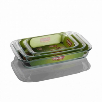 Set 3 Vase Yena Dreptunghiulare PL5 sticla termorezistenta 2.2/1./0.7L DNC54069