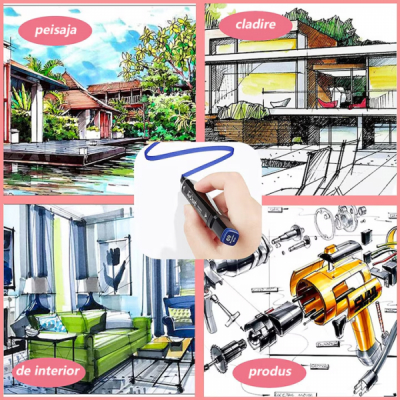 Set 36 Markere 2 capete subtire si gros geanta depozitare Multicolor Touch DNC66916