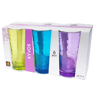 Set 36 Pahare Sticla Apa Suc Limonada 245ml Kyvos Color 51050 DNC41857