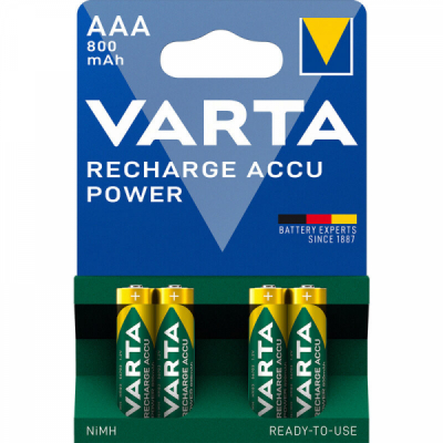 Set 4 acumulatori preincarcati R3 AAA Varta 800mAh 8B011 XXM