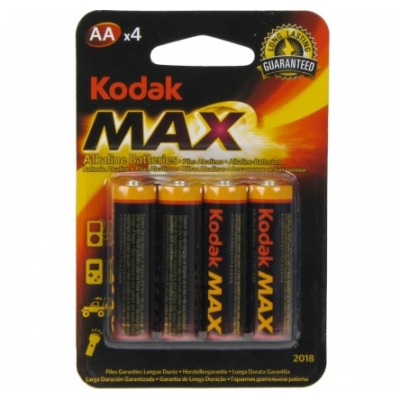 Set 4 Baterii Alcaline Kodak MAX, tip AA / LR6