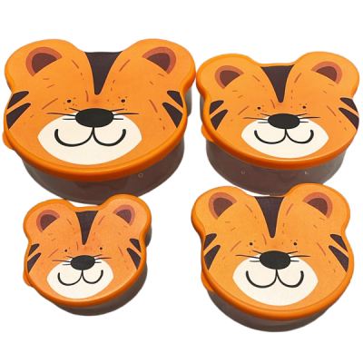 Set 4 cutii alimentare cu capac in forma de tigru 162270-808 CNN51663