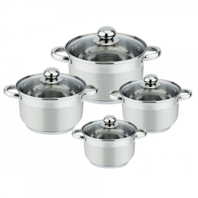 Set 4 Oale Inox cu Capac 8 Piese Sapir SP1210GI8B