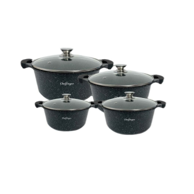 Set 4 oale marmura cu capace Cheffinger CF-DCS05M