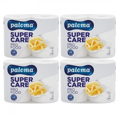 Set 4 Pachete Prosoape Hartie 3str 4x2 Role Paloma Super Care DC9710