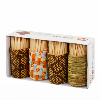 Set 4 tuburi Scobitori din lemn model rustic 65mm 4x160buc CNN45250