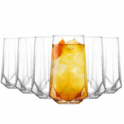 Set 48 Pahare Long Drinks din Sticla pentru Bauturi 460ml Valeria VLR374