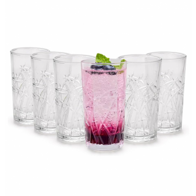 Set 48 Pahare Tumbler Sticla Clara India Cello SWIRL Romburi 275ml DNC68561