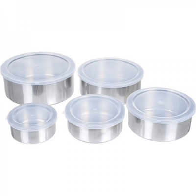 Set 5 Caserole inox Capace Plastic 12,14,16,18 si 20 cm Grunberg GR2969