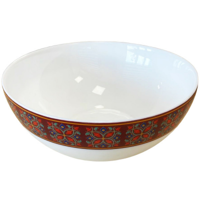 Set 6 Boluri Medii Salata din Opal Alb Model Minar 17cm CNN52734