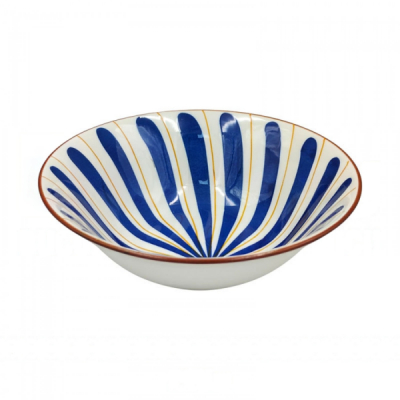 Set 6 Boluri Salata Ceramica Model Raze Albastre 17.5cm DNC70106