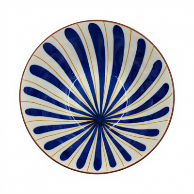 Set 6 Boluri Salata Ceramica Model Raze Albastre 17.5cm DNC70106