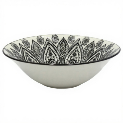 Set 6 Boluri Salata Ceramica Model Traditional Negru 17.5cm DNC64873