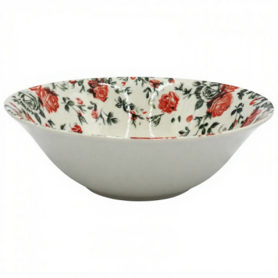 Set 6 Boluri Salata Ceramica Model Trandafir Rosu 17.5cm DNC64870