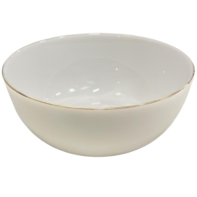 Set 6 Boluri Salata Opal Alb cu Margini Aurii 16.5cm CNN51721