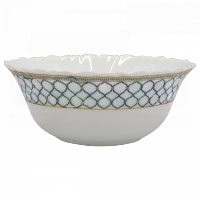 Set 6 Boluri Salata Selina Blue Opal Alb cu Model Albastru 17cm DNC63076