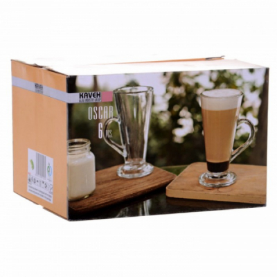 Set 6 Cani Frappe Irish Coffee din Sticla Clara 290ml Oskar BM9103 DNC45850