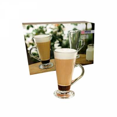 Set 6 Cani Frappe Irish Coffee din Sticla Clara 290ml Oskar BM9103 DNC45850