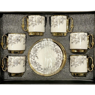 Set 6 Cescute Mici de Cafea Turceasca 90ml cu 6 farfurii 187-3 CNN51833