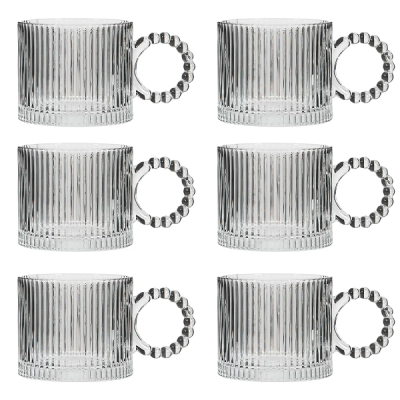 Set 6 Cesti Cafea Ceai Sticla 110ml WEI A-15997 DNC66619