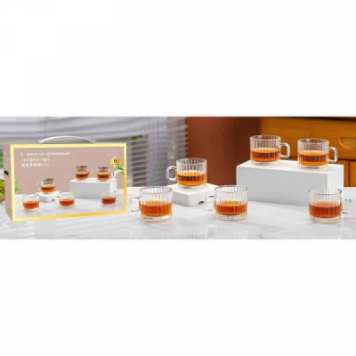 Set 6 Cesti Cafea Ceai Sticla 120ml WEI A-15996 DNC66610