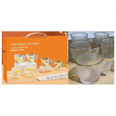 Set 6 Cesti Cafea Ceai Sticla 120ml WEI A-16000 DNC66623