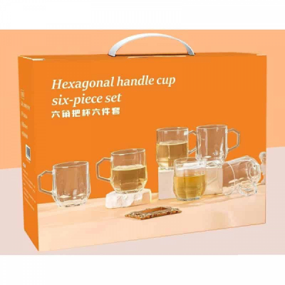 Set 6 Cesti Cafea Ceai Sticla 280ml WEI A-15994 DNC66609