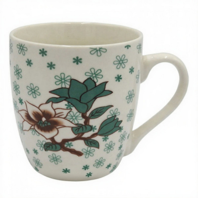 Set 6 Cesti Cafea Ceramica Model Floral Verde 220ml DNC64787