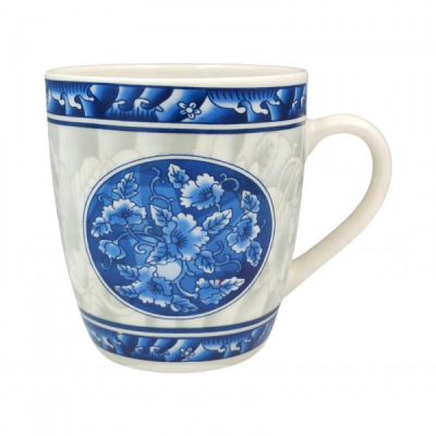 Set 6 Cesti Cafea Ceramica Model Medalion Albastru 220ml DNC70111